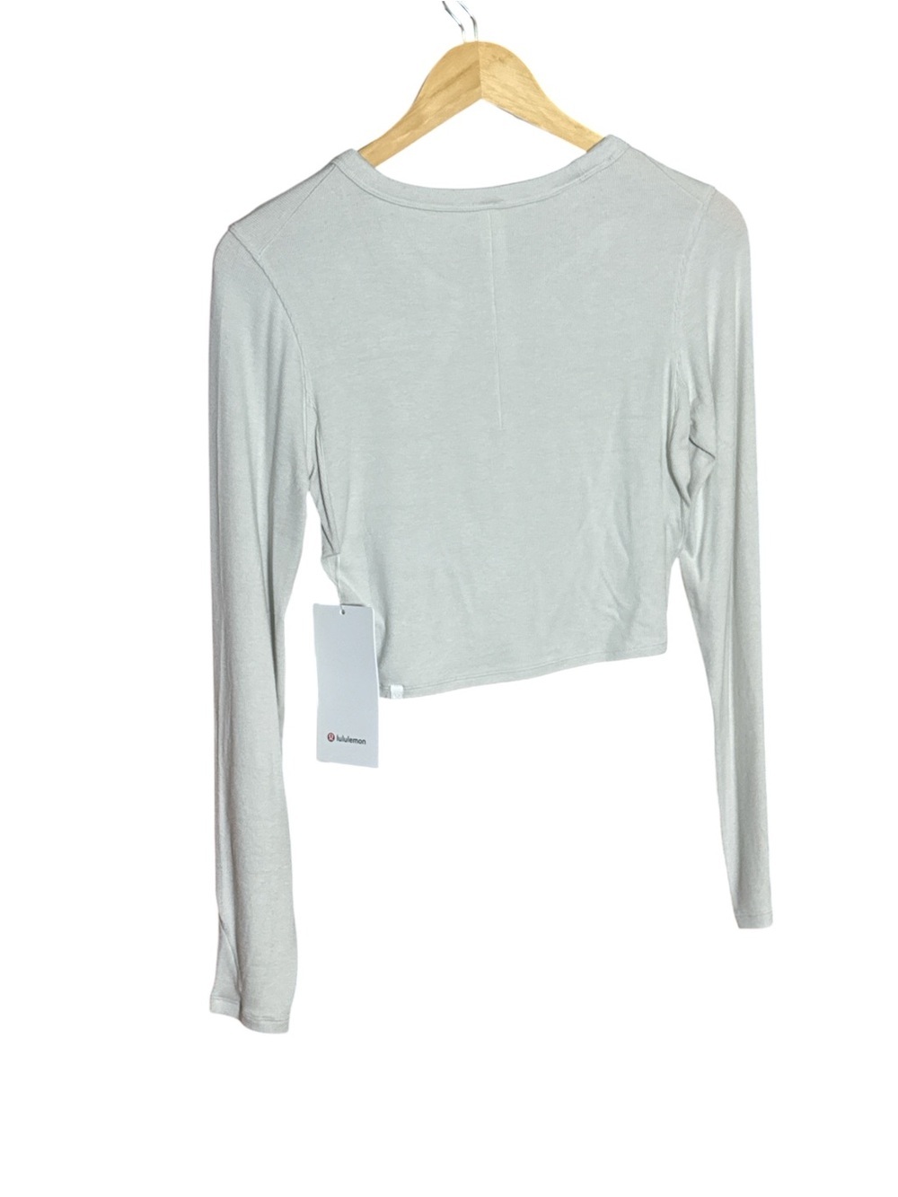 Lululemon Hold Tight Straight-Hem Cropped LS Bone Size 8 NWT - Picture 5 of 6